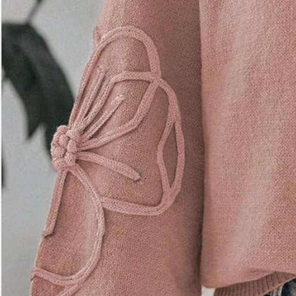 Beautiful 🌸Floral Embroidery Long Sleeve Knitted Pullover Sweater - Picture 5 of 9